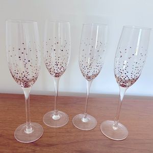 Hobby Lobby Gold Confetti Stemmed Champagne Glasses